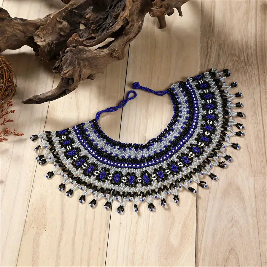 Colorful Beaded Necklace; Handcrafted (4 Variants) - Colorful / D