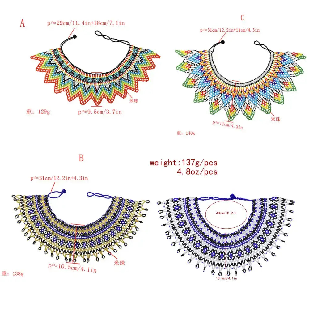 Handmade Multicolor Seed Bead Choker Necklace
