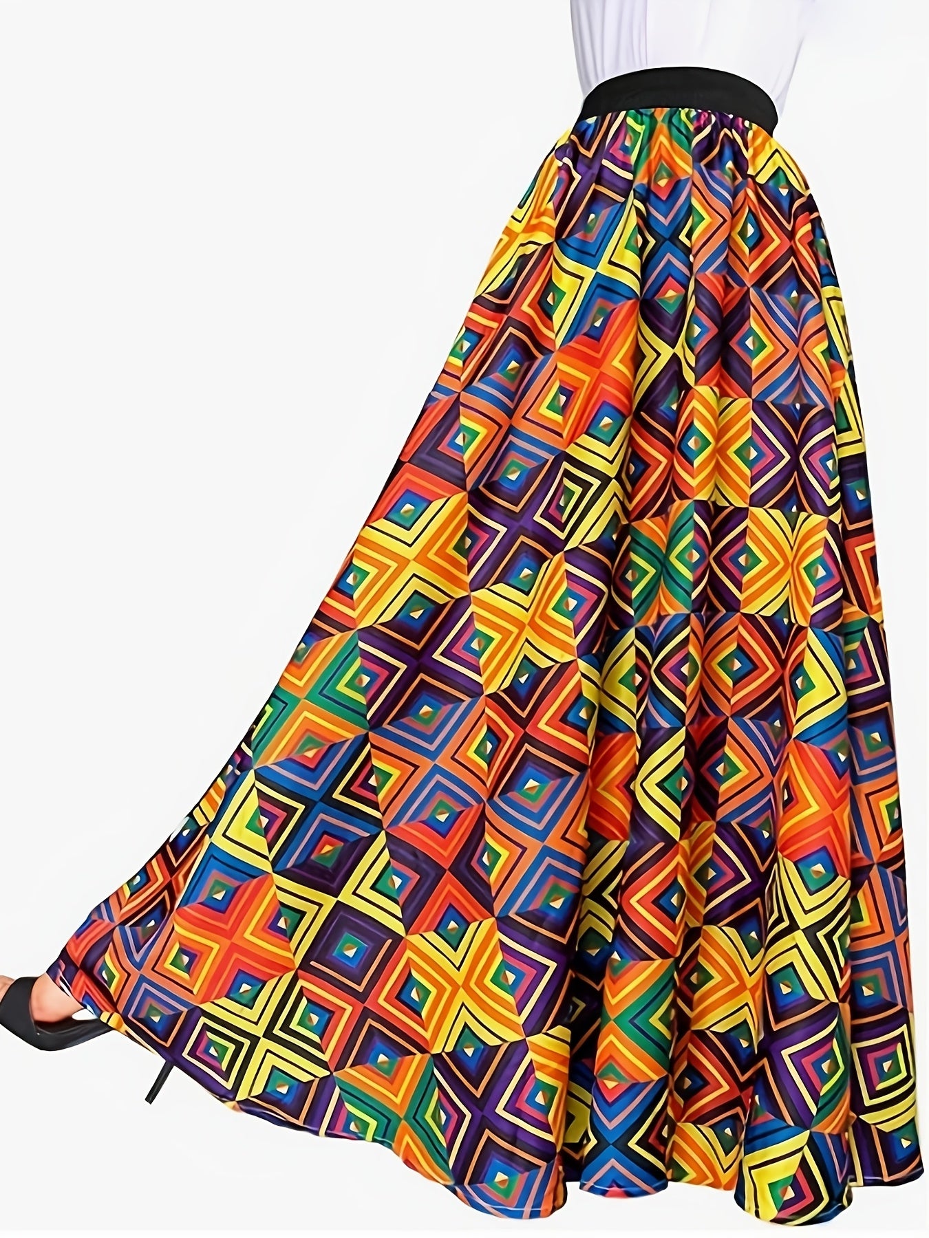 Vibrant Geometric Print Dress