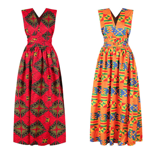 Geometric pattern printed dress (2 variants)