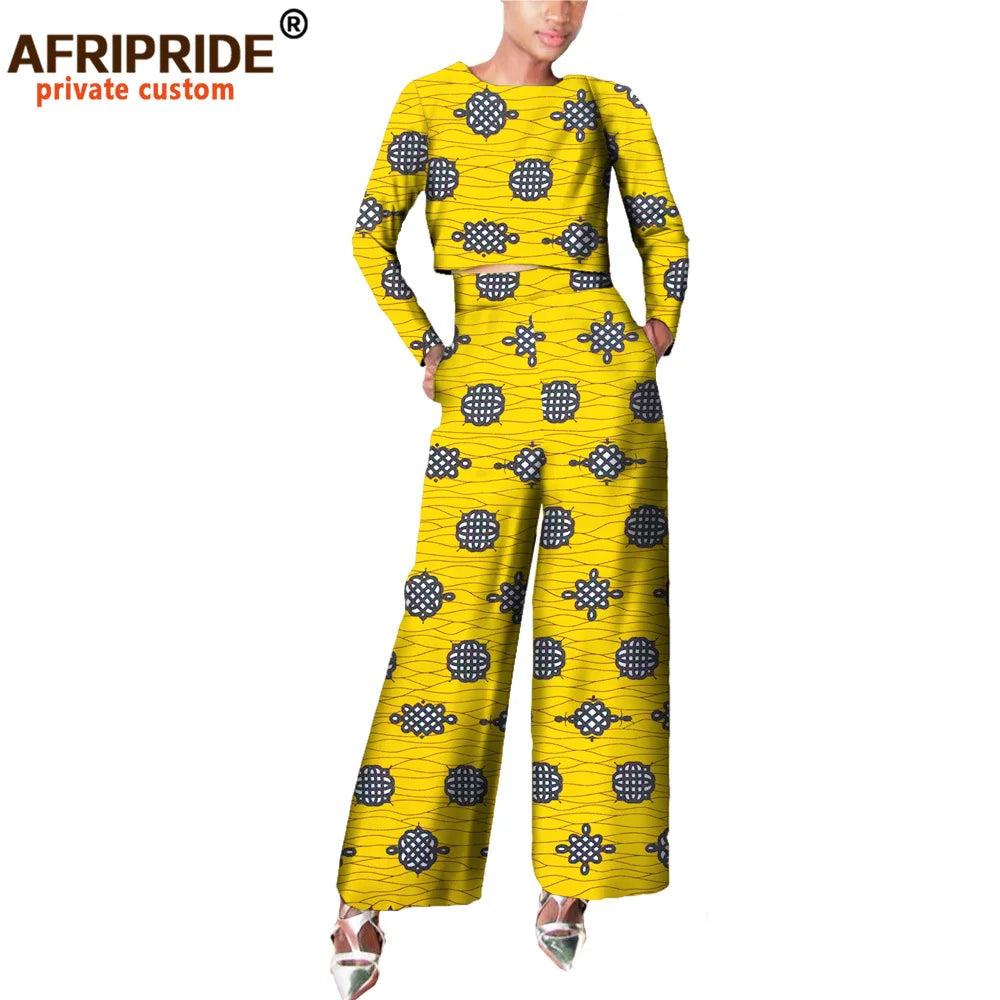 2 pieces Suit , Full Sleeve Short Top + wide Leg, Anklel length, Pant Wax ( 8 Variants)