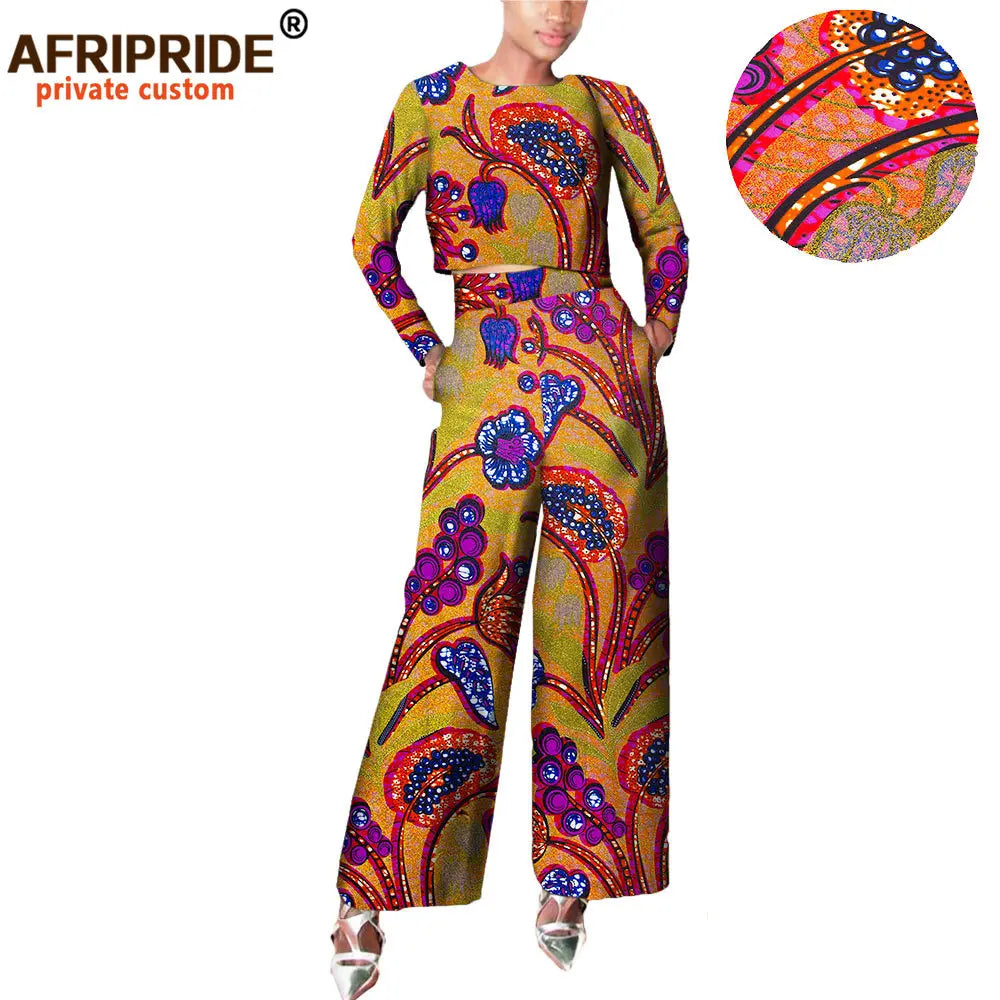 2 pieces Suit , Full Sleeve Short Top + wide Leg, Anklel length, Pant Wax ( 8 Variants)