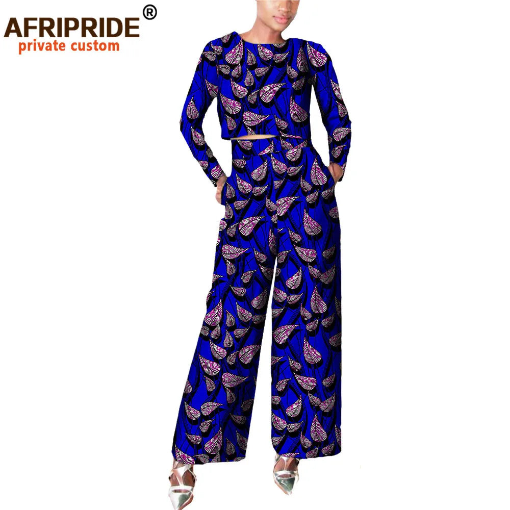 2 pieces Suit , Full Sleeve Short Top + wide Leg, Anklel length, Pant Wax ( 8 Variants)