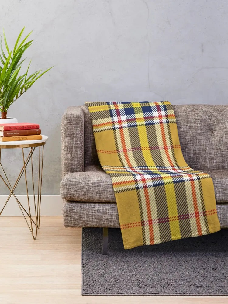 Throw Blanket, Yellow Tartan