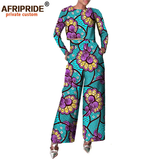 2 pieces Suit , Full Sleeve Short Top + wide Leg, Anklel length, Pant Wax ( 8 Variants)