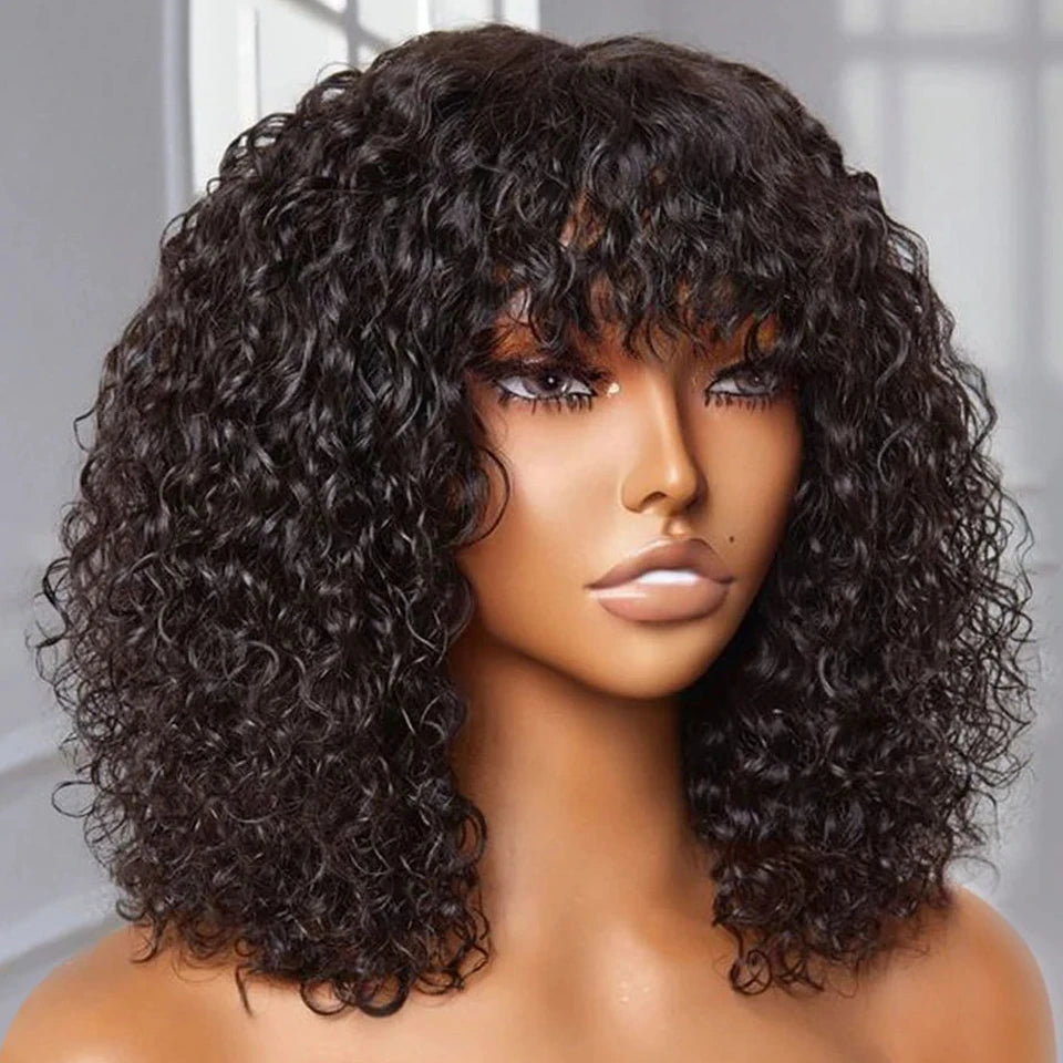 Amawigi Ezinwele Zomuntu Ama-Curly Short Bob