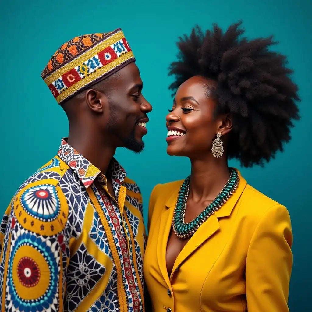 Smiling African couple.