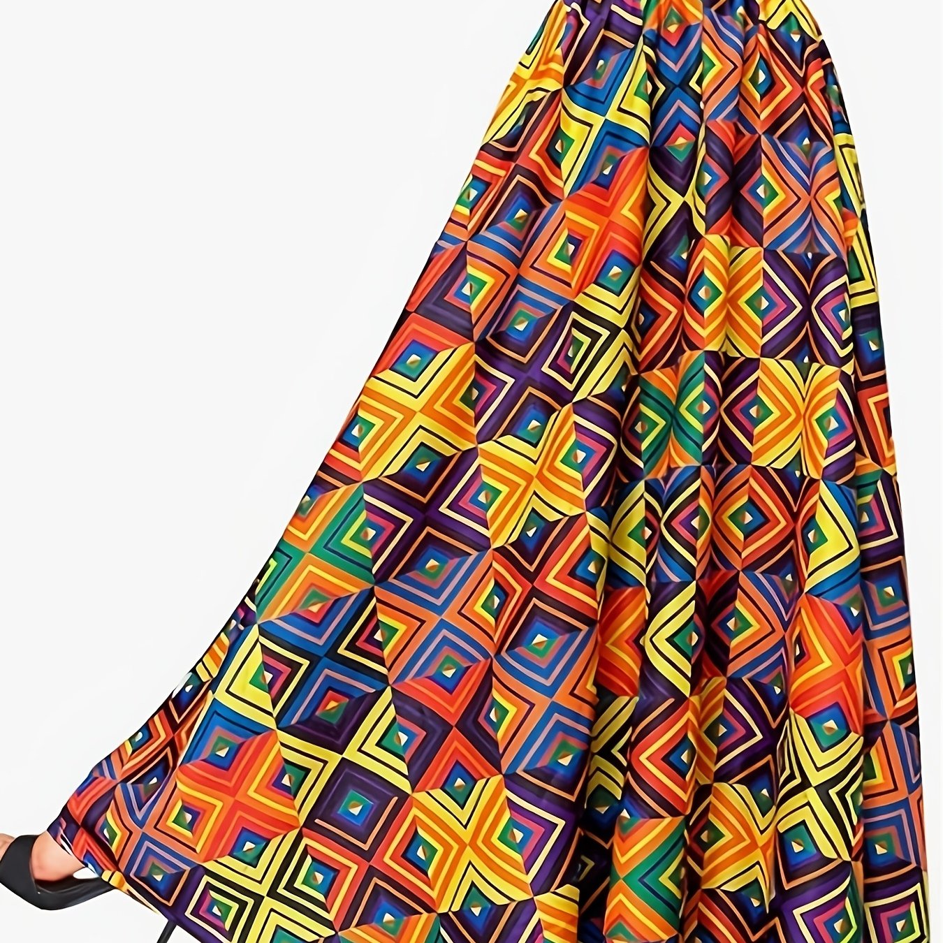 Vibrant Geometric Print Dress