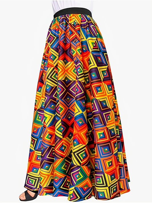 Vibrant Geometric Print Dress