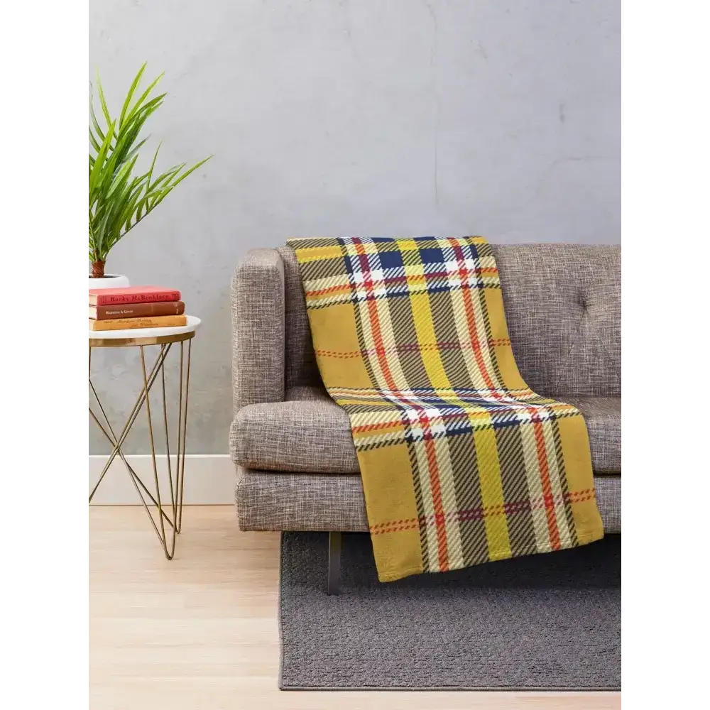 Throw Blanket Yellow Tartan
