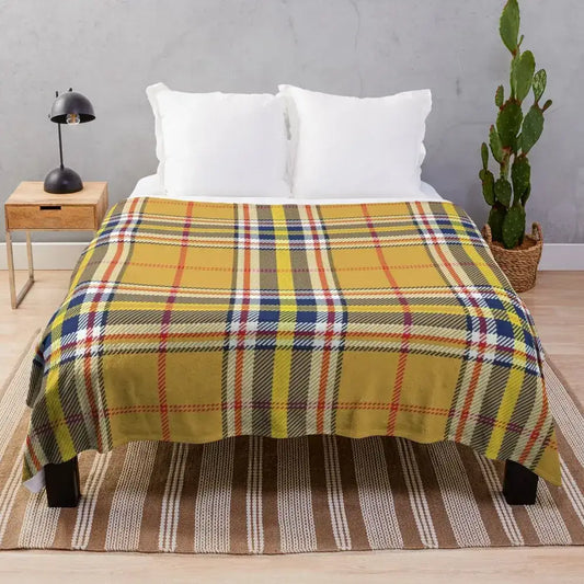 Throw Blanket Yellow Tartan - 200x150cm(80x60in)